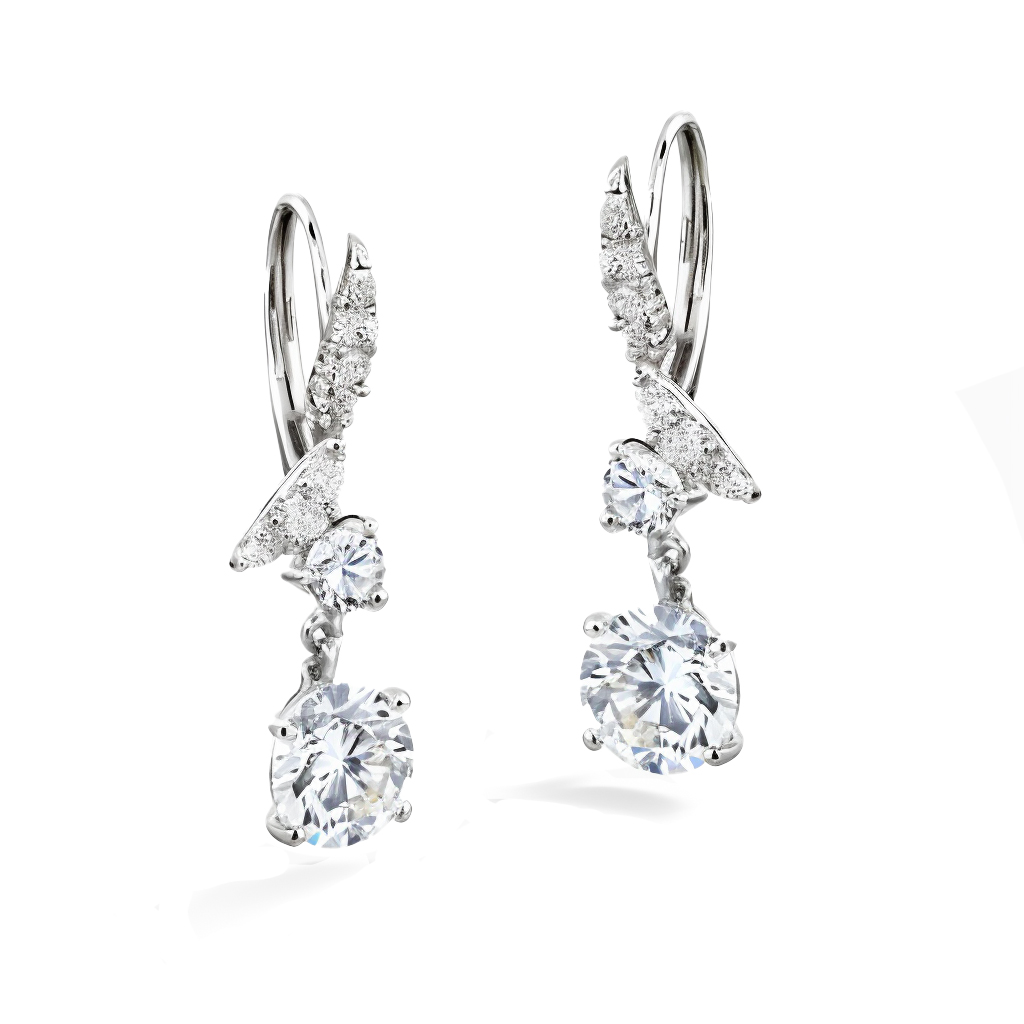 עגילי יהלומים אנג׳ל