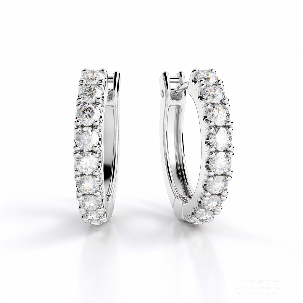 עגיל חישוק משובץ