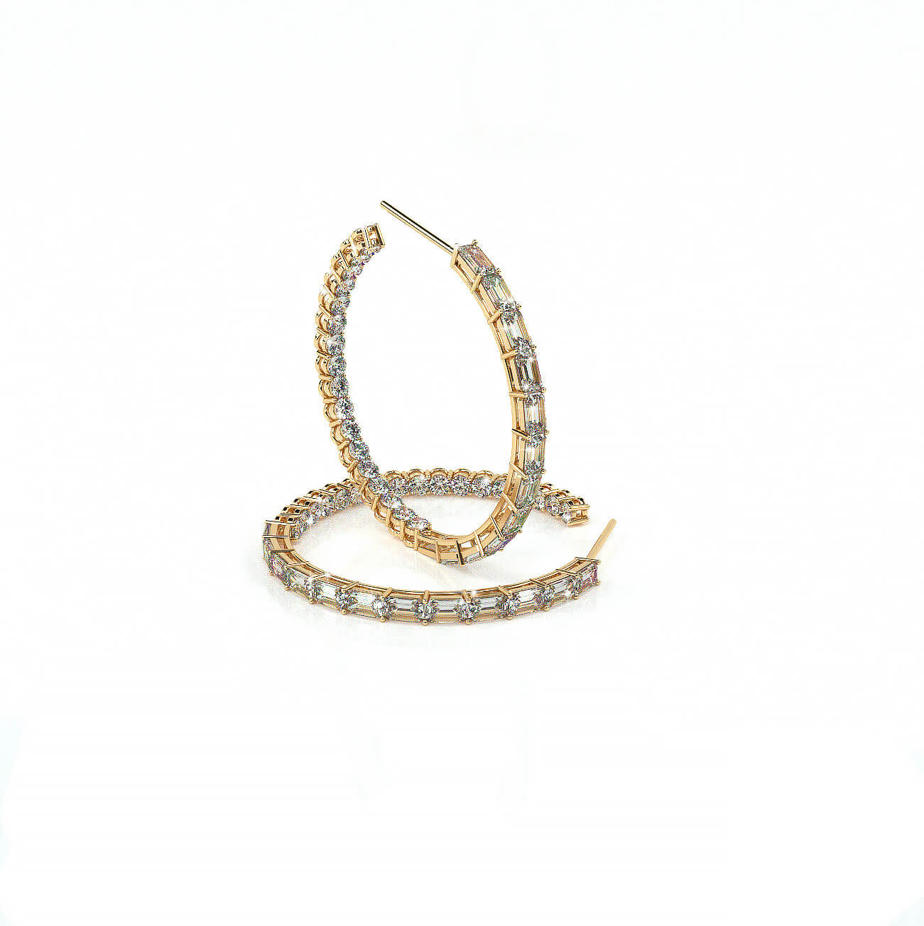 עגילי חישוק אמרלד