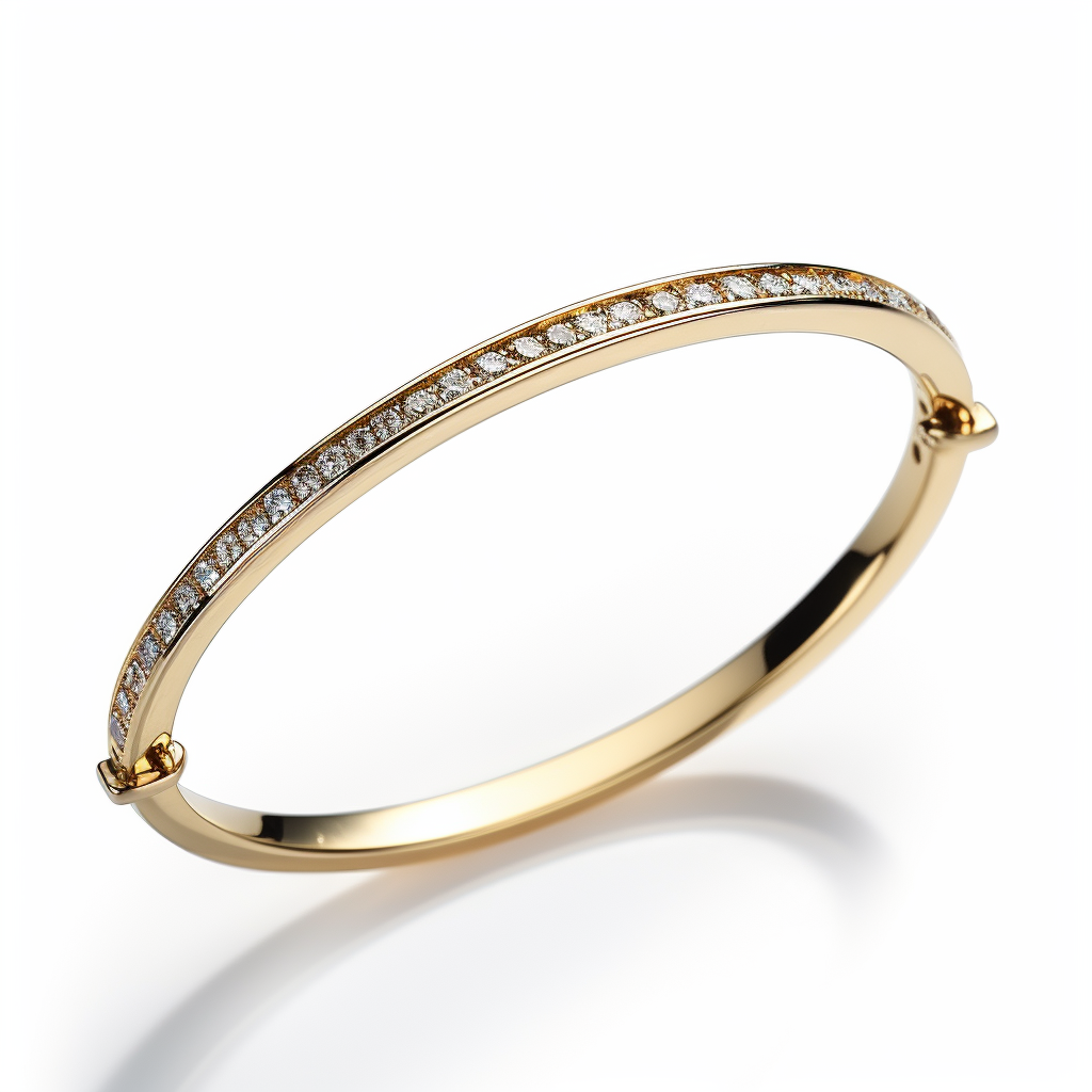 צמיד בנגל קשיח משובץ יהלומים